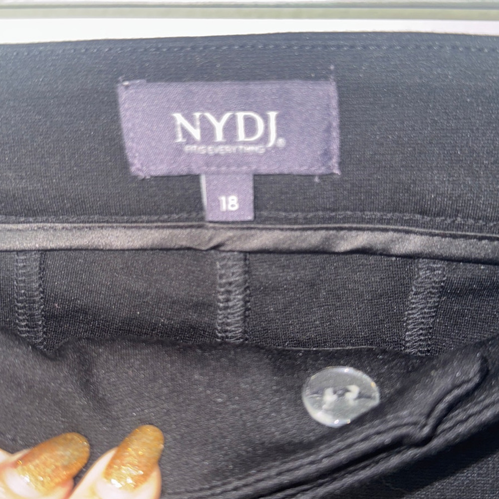 NYDJ-Dress Pants-Trousers-Black-Size 18-Straight Leg - Picture 3 of 3